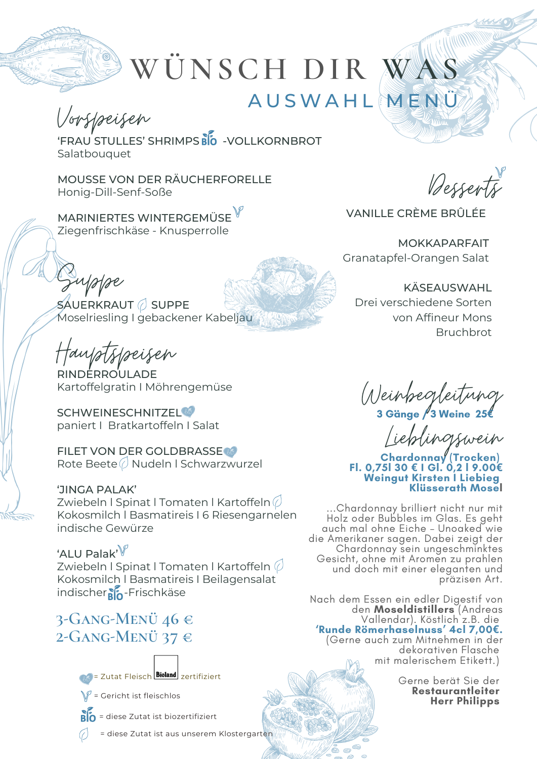 Saisonempfehlung /Gruppenkarte (7 bis 12 Personen) Saisonempfehlung /Gruppenkarte (7 bis 12 Personen)